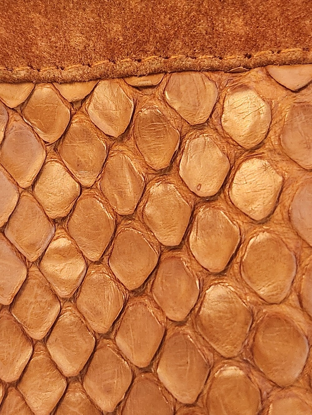 Vintage 70s Silton Blazer Men's 42Long Cognac Brown Suede Snake Embossed Western - Picture 9 of 16